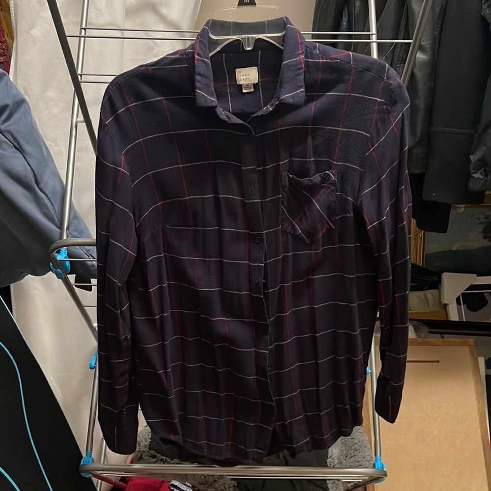 Women’s flannel, navy and red